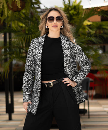 Blazer en Paño Print Montecarlo